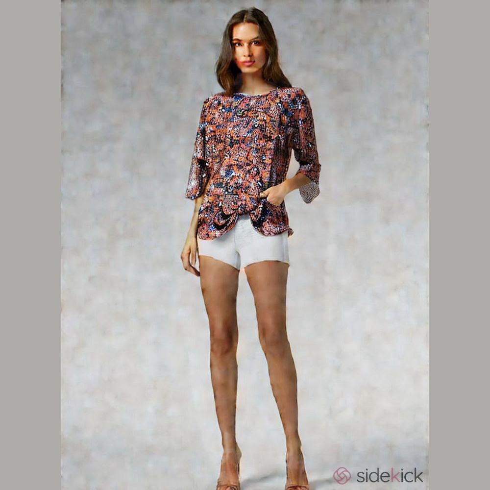 Christopher & Banks Floral Top Women's Large Red Blue